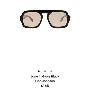 Elisa Johnson Jane Gloss Black Sunglasses *Regular, not mini size*
